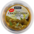 KRINOS Cracked Green Olives 16oz cup