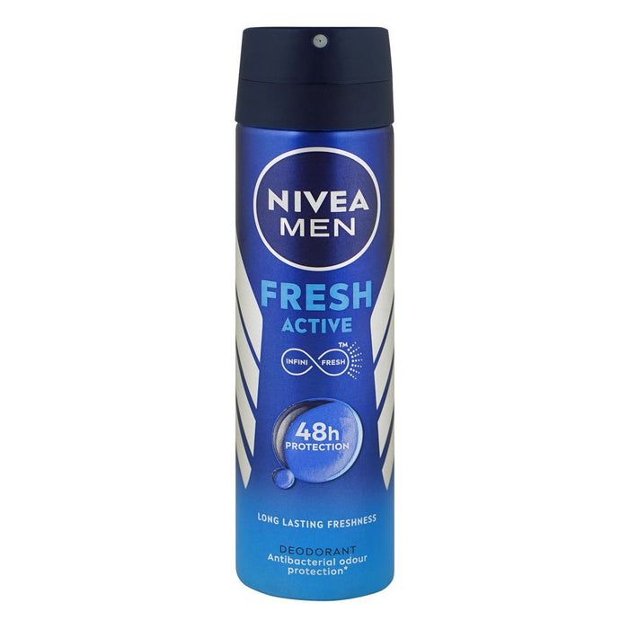 Nivea Men Fresh Active Infini Fresh Body Spray, 48H Long-Lasting Freshness, 150ml
