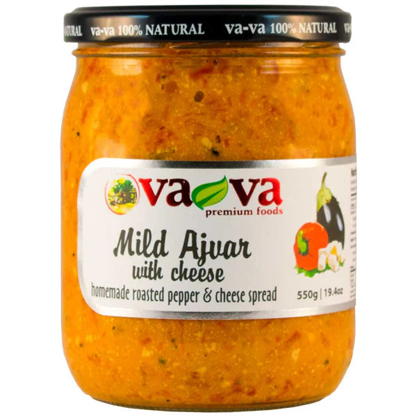 VA-VA Home Made Ajvar Mild with cheese Roasted Pepper Spread 520g/19oz