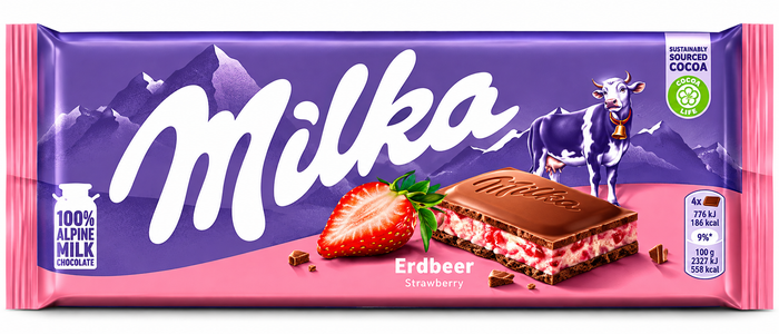 Milka Strawberry Yoghurt Chocolate - 3.2oz