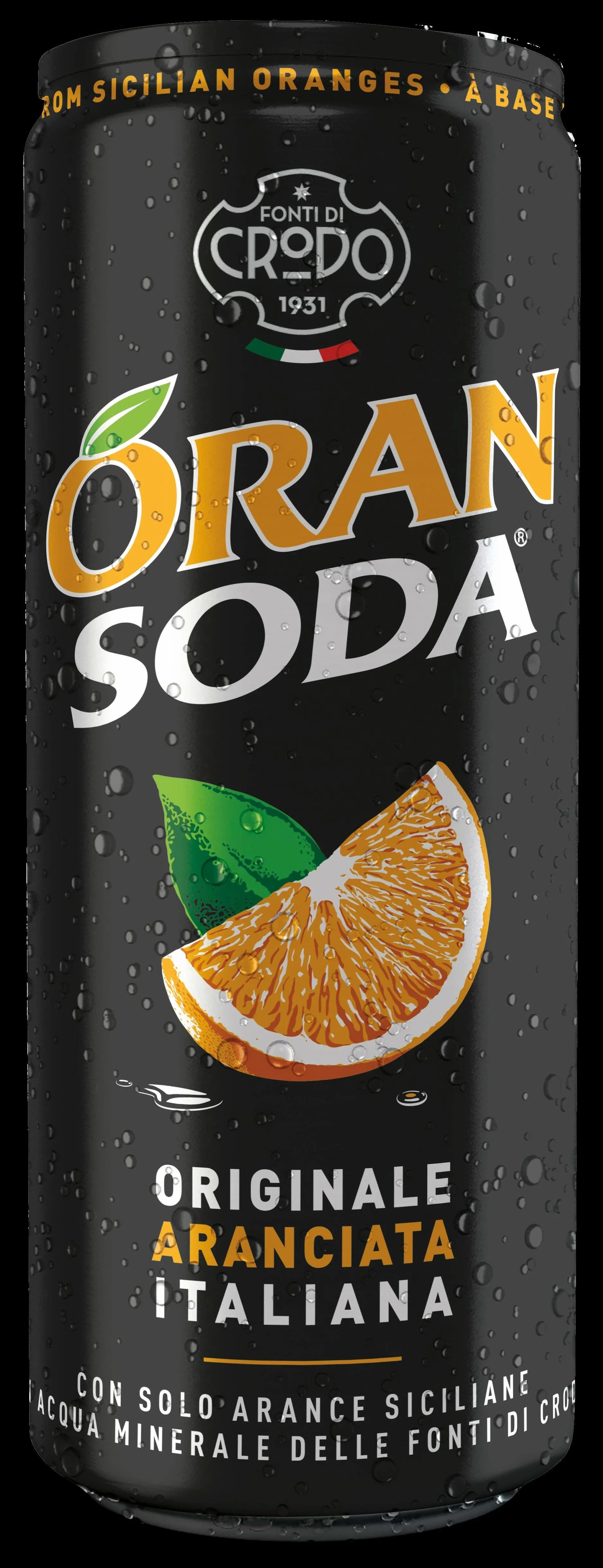 Fonti Di Crodo Aranciata, Italian Sparkling Orangeade, 11.2 Oz. Cans image 0