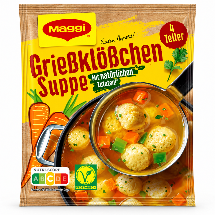 Maggi Semolina Dumpling Soup (Grießklößchen Suppe) – 4 Servings