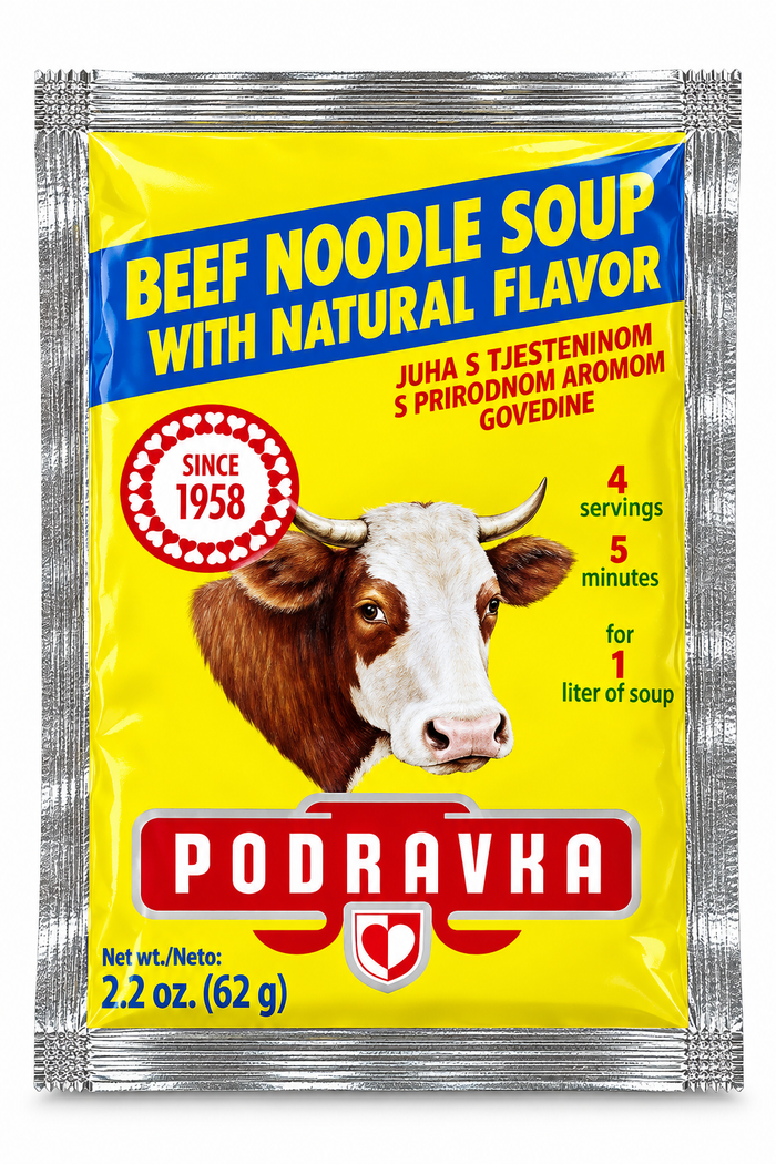 Podravka Noodle Soup with Natural Beef Flavo - 65 G