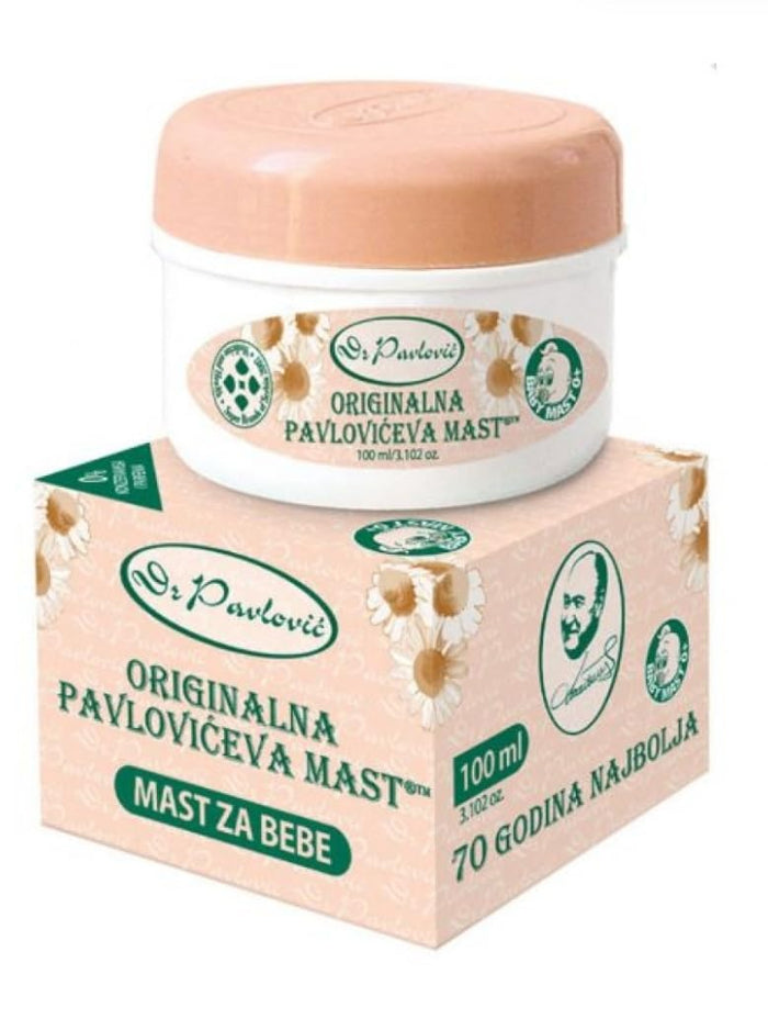 Original Dr Pavlovic Baby Skin Care Ointment with Chamomile, Anti Diaper Rash, Dry Skin Moisturizing, 100ml