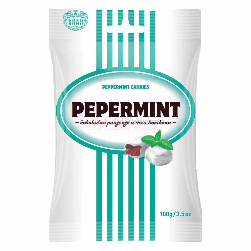 Kras Peppermint Candies with Chocolate Filling 100g/ 3.5 oz