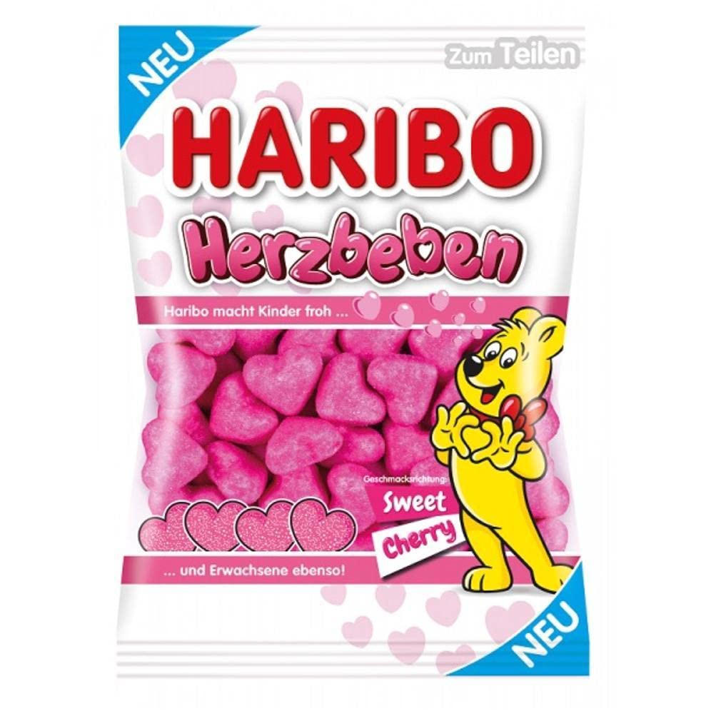 Haribo Herzbeben Sweet Cherry Gummy Candy 160g