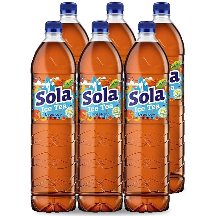 6 Pack SOLA-PEACH 1.5L– The Real Taste – Made with real ingredients and pressed flavor