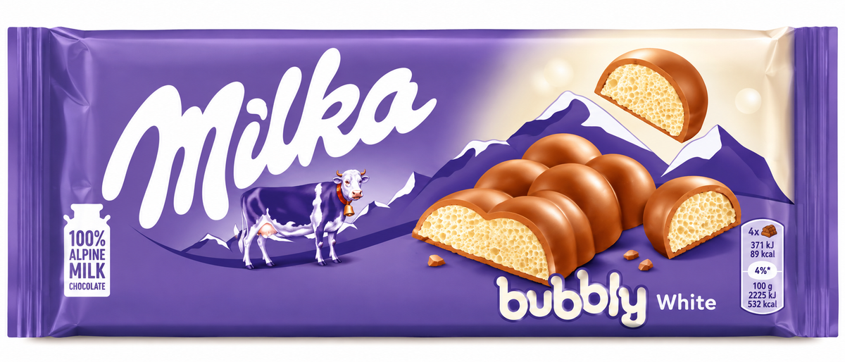 Milka Bubbly White Chocolate 100g