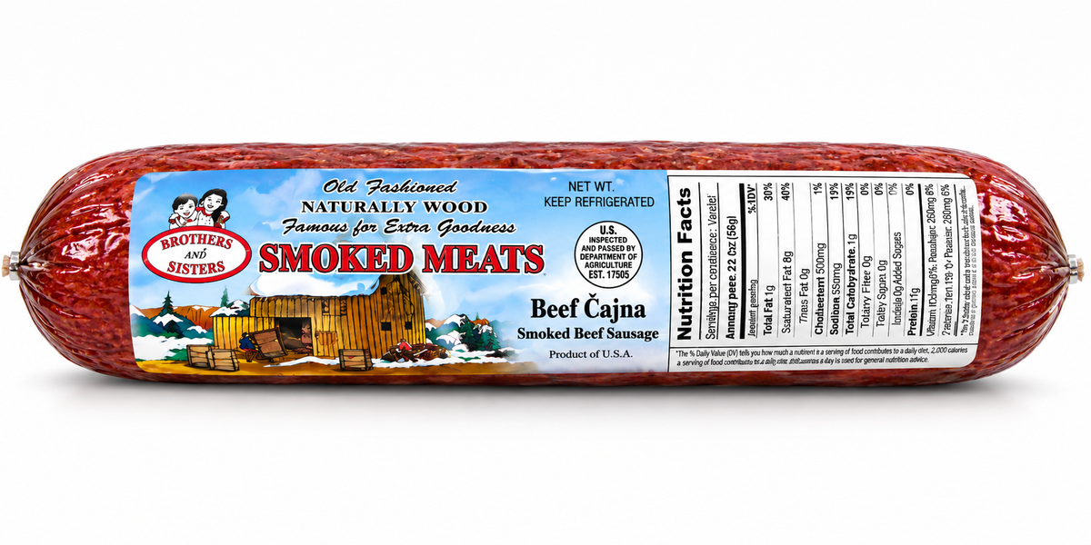 Beef Cajna Smoked Sausage by Brother & Sisters Company