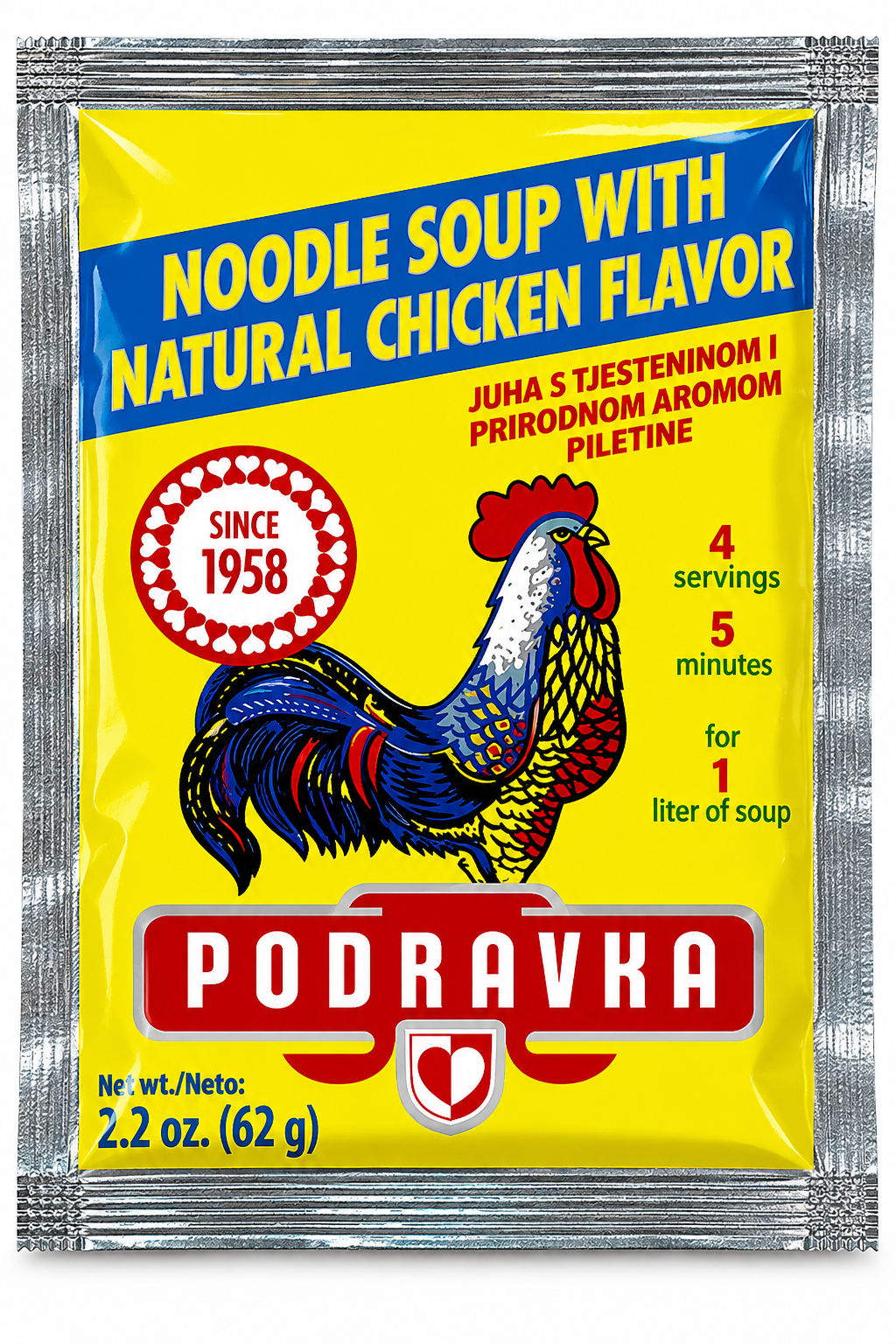 Podravka Chicken Flavored Noodle Soup - 2.2 Ounce (62 g)