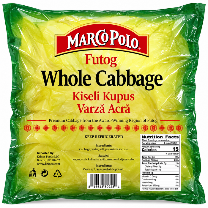 MARCO POLO Pickled Cabbage Whole Heads  3.00lb - 3.50lb
