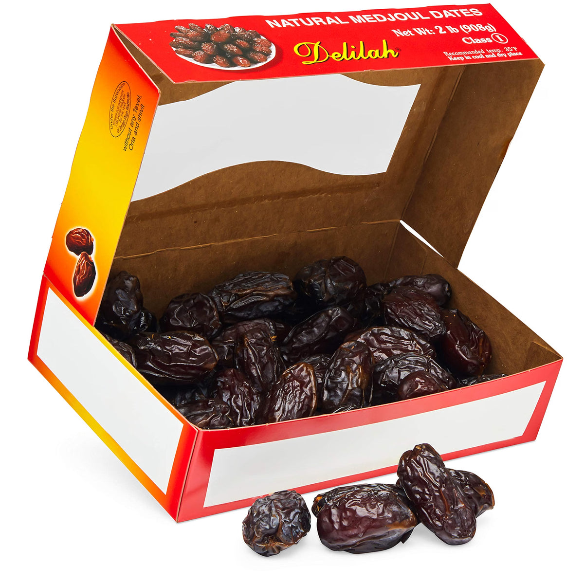 Delilah Jumbo Premium Natural Medjoul (Medjool) Dates 2 LB