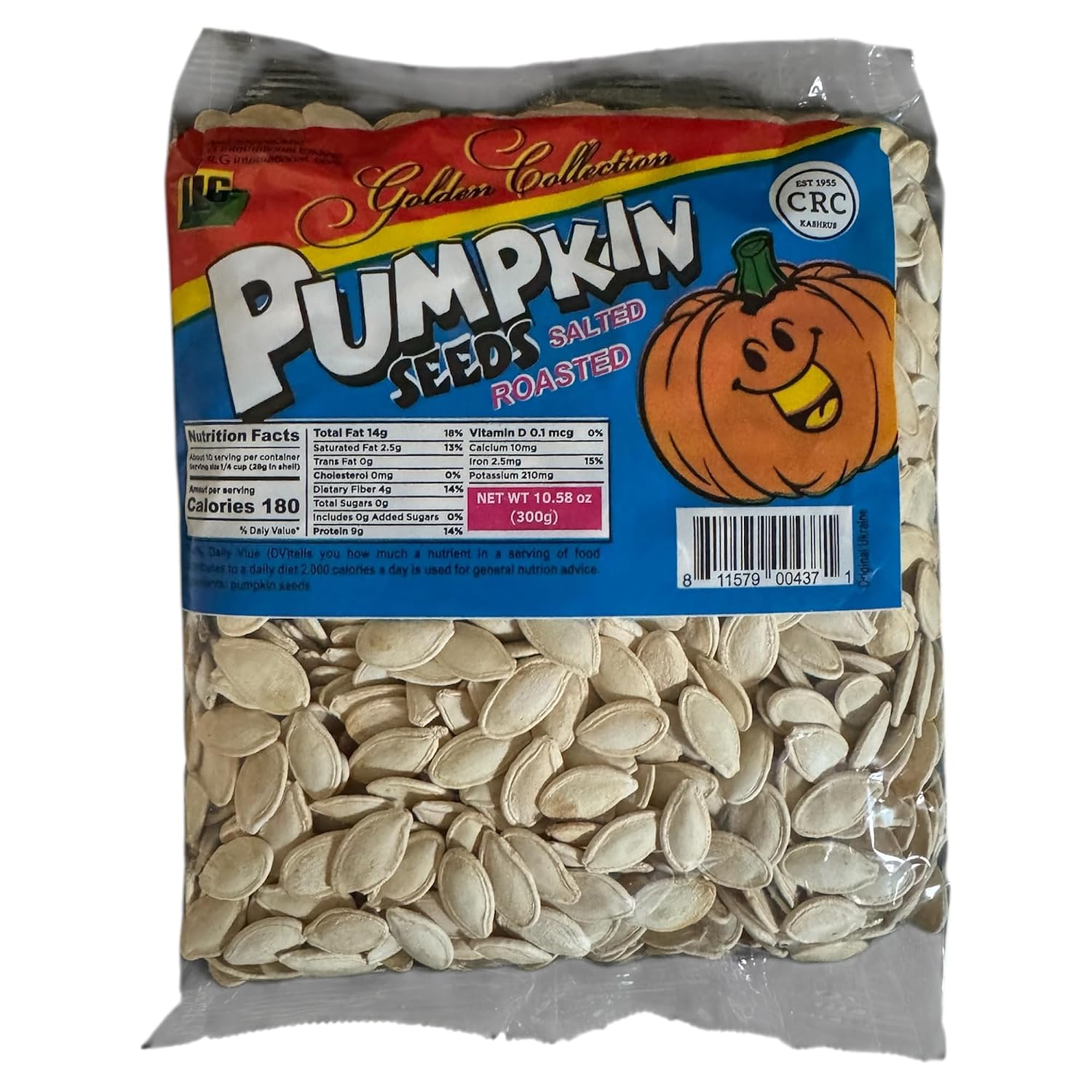 Golden Collection Salted Roasted Pumpkin Seeds 300gr (300g, Salted)