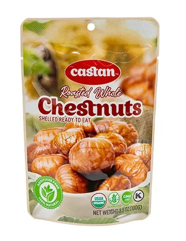 Organic Roasted Chestnuts, Shelled & Ready To Eat (Castan) 3.5 oz