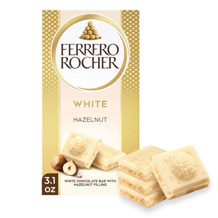Ferrero Rocher White Chocolate Hazelnut Candy Bar - 3.1oz
