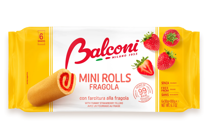 Balconi Mini Rolls Fragola 6 Pack 180g