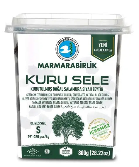 Masline negre naturale Kuru Sele S 800g - Marmarabirlik