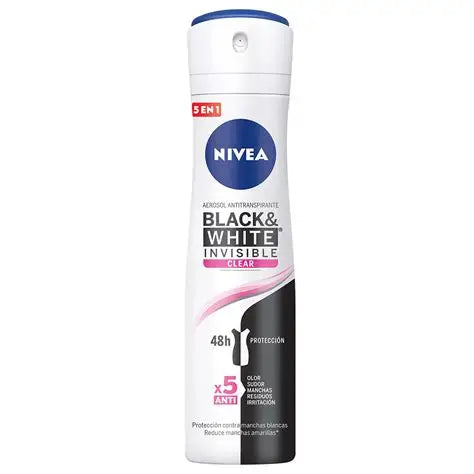 Antitranspirante en Aerosol Nivea Black & White Invisible Clear 150 ml