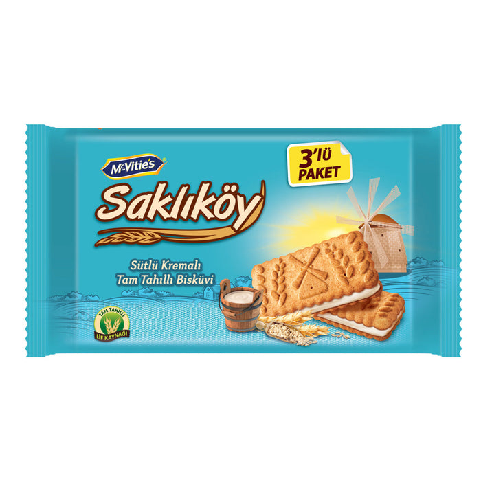 Ulker Saklikoy Milk Cream Biscuit 9.3 oz (3 x 88g)