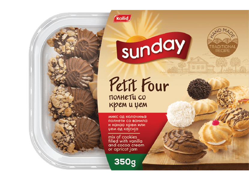 SUNDAY Petit Four Mix Jam and Cream 350g / 12.35oz