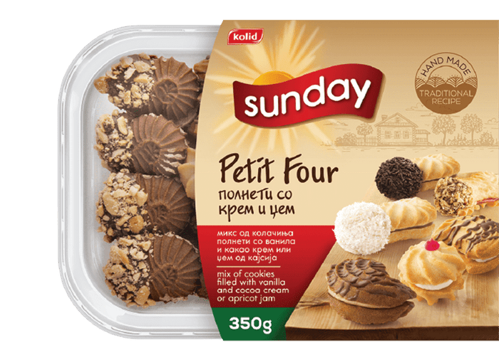 SUNDAY Petit Four Mix Jam and Cream 350g / 12.35oz