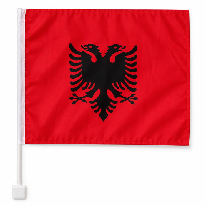 Albanian  Flag with Pole