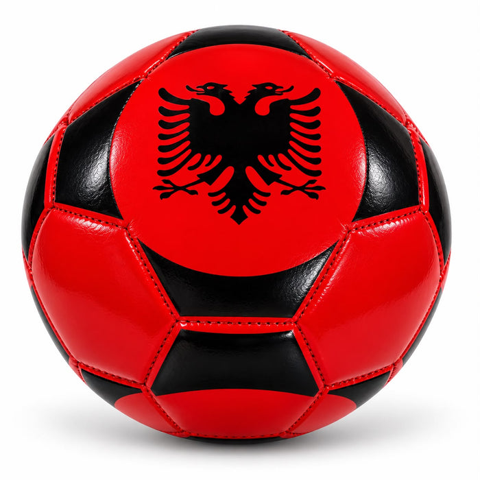Albanian Eagle Soccer Ball – Red & Black