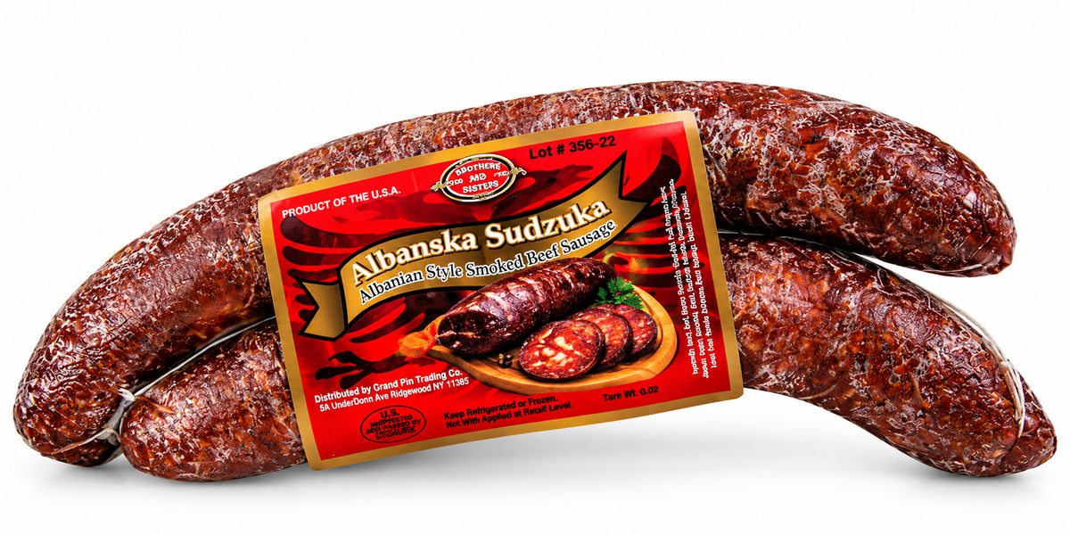 Albanski Sudzuk -Albanian style smoked beef sausage by Brother& sisters Company
