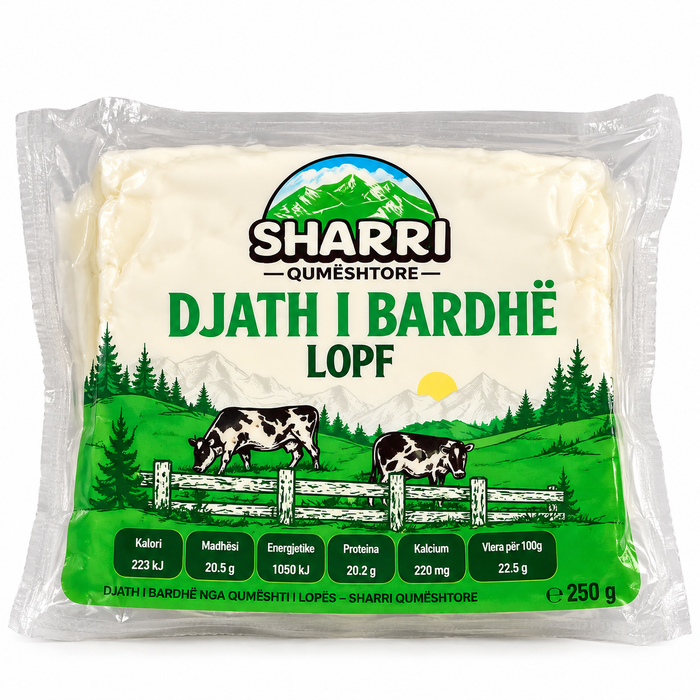 Sharri Traditional Beaten White Cheese (Djath i Rrahur) – Cow’s Milk, Vacuum Packed
