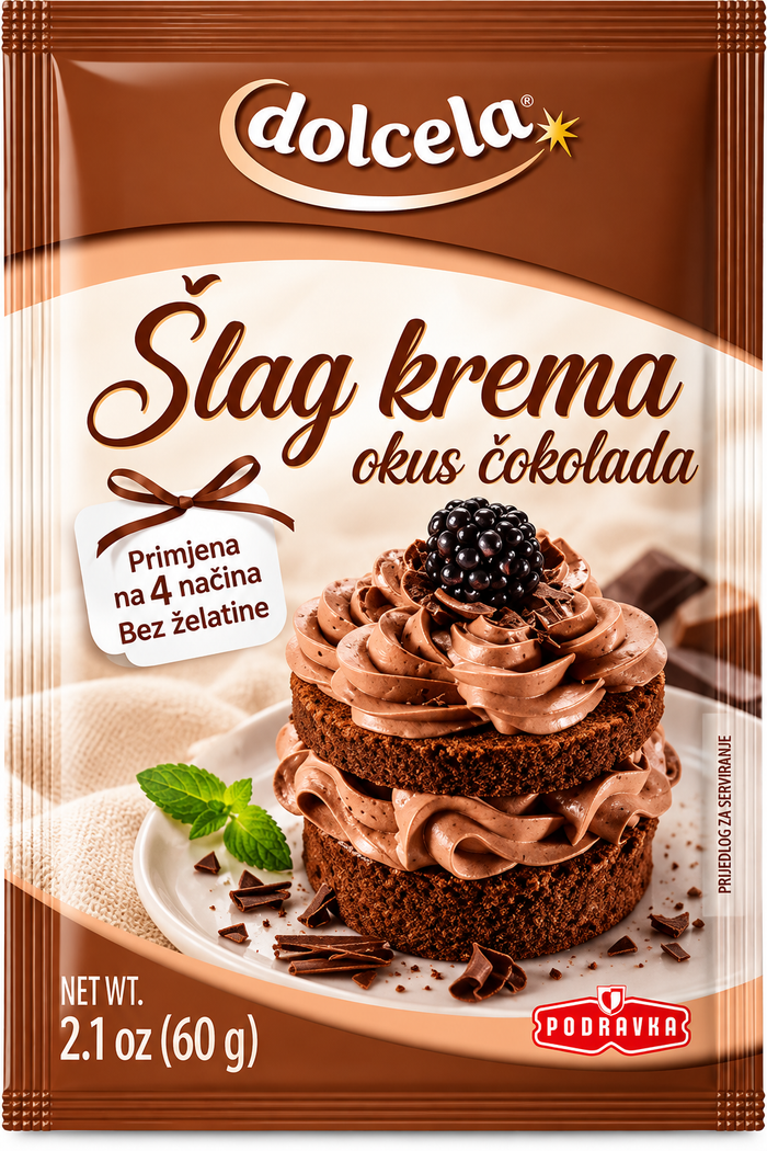 Dolcela Whipped Chocolate Creme ( Slag Krema ) -1 pack / 2.1 oz