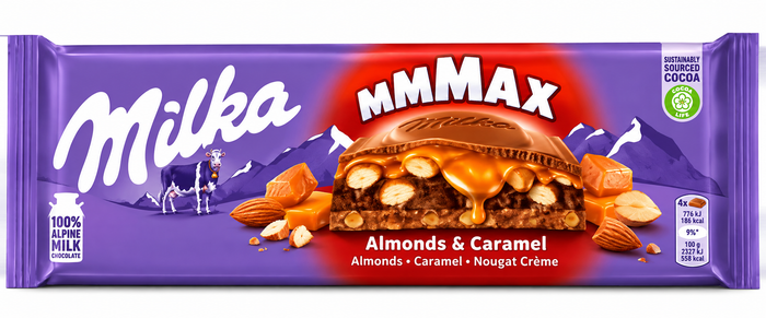 Milka Milk Chocolate With Almonds And Caramel, 300G