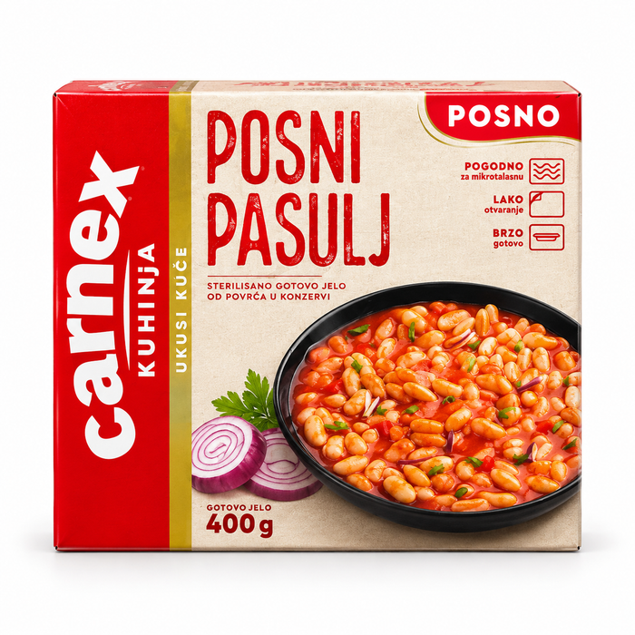 Carnex Posni Pasulj – Ready-to-Eat Beans, 400g