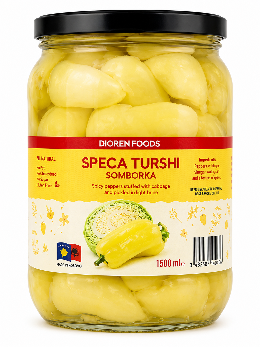 Somborka Pickled Peppers Jar 1500 ml