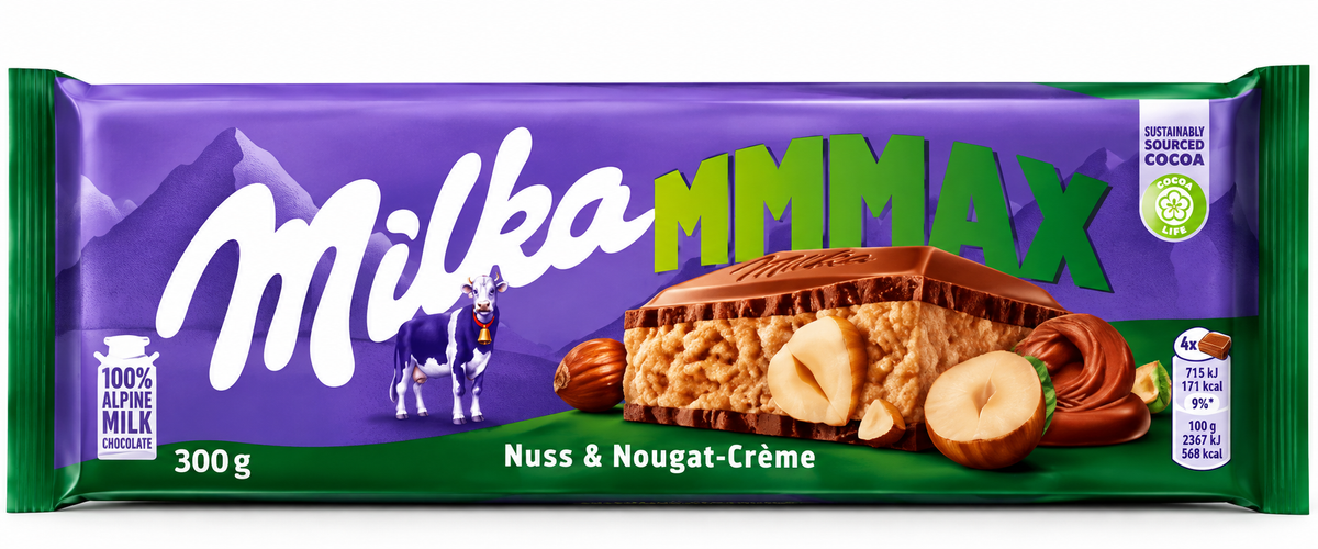 Milka Mmmax Nuts & Nougat Creme Chocolate -300 g