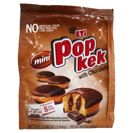 Eti Mini Pop Kek Cocoa Coated with Chocolate Sauce Cake 5.08 Oz